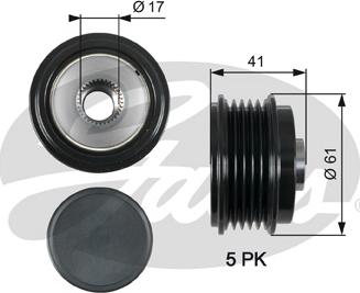 Gates OAP7173 - Puleggia cinghia, Alternatore autozon.pro