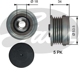 Gates OAP7202 - Puleggia cinghia, Alternatore autozon.pro