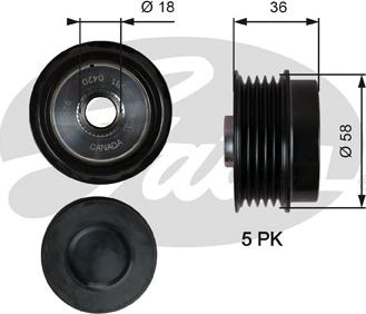 Gates OAP7214 - Puleggia cinghia, Alternatore autozon.pro