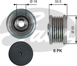 Gates OAP7216 - Puleggia cinghia, Alternatore autozon.pro