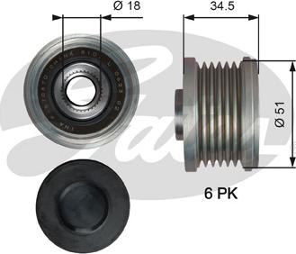 Gates OAP7218 - Puleggia cinghia, Alternatore autozon.pro