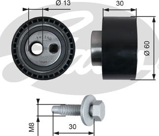 Gates T41140 - Rullo tenditore, Cinghia dentata autozon.pro