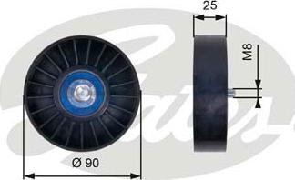 Gates T36033 - Galoppino / Guidacinghia, Cinghia Poly-V autozon.pro