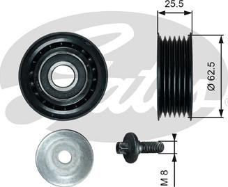 Gates T36736 - Galoppino / Guidacinghia, Cinghia Poly-V autozon.pro