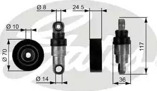 Gates T38243 - Galoppino / Guidacinghia, Cinghia Poly-V autozon.pro