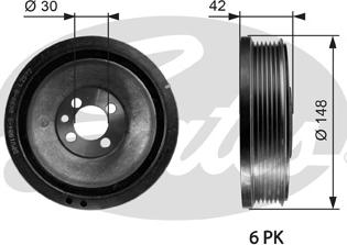 Gates TVD1048 - Puleggia cinghia, Albero a gomiti autozon.pro