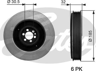 Gates TVD1042 - Puleggia cinghia, Albero a gomiti autozon.pro