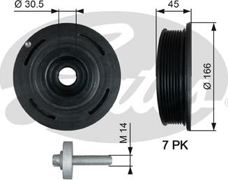 Gates TVD1054A - Puleggia cinghia, Albero a gomiti autozon.pro