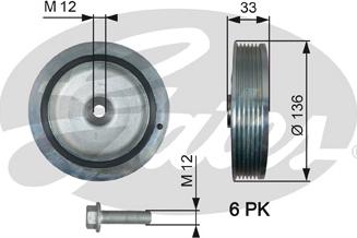 Gates TVD1008A - Puleggia cinghia, Albero a gomiti autozon.pro