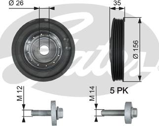 Gates TVD1007A - Puleggia cinghia, Albero a gomiti autozon.pro