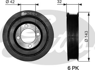 Gates TVD1016 - Puleggia cinghia, Albero a gomiti autozon.pro