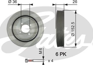 Gates TVD1011A - Puleggia cinghia, Albero a gomiti autozon.pro