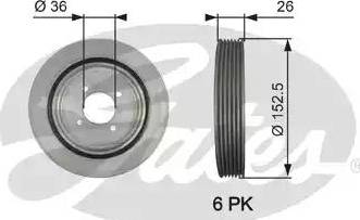 Gates TVD1011 - Puleggia cinghia, Albero a gomiti autozon.pro