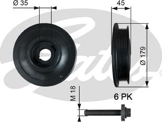 Gates TVD1012A - Puleggia cinghia, Albero a gomiti autozon.pro