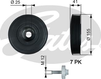 Gates TVD1017A - Puleggia cinghia, Albero a gomiti autozon.pro