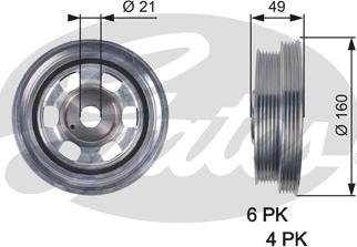 Gates TVD1084 - Puleggia cinghia, Albero a gomiti autozon.pro