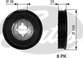 Gates TVD1085 - Puleggia cinghia, Albero a gomiti autozon.pro