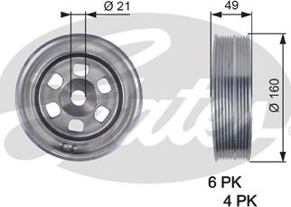 Gates TVD1086 - Puleggia cinghia, Albero a gomiti autozon.pro