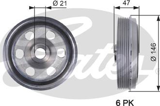 Gates TVD1082 - Puleggia cinghia, Albero a gomiti autozon.pro