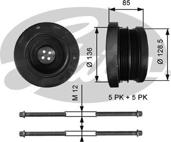 Gates TVD1038A - Puleggia cinghia, Albero a gomiti autozon.pro