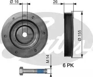 Gates TVD1020A - Puleggia cinghia, Albero a gomiti autozon.pro