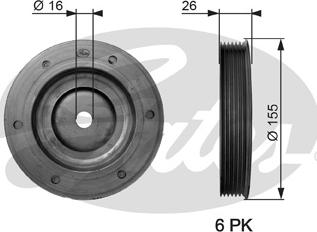 Gates TVD1020 - Puleggia cinghia, Albero a gomiti autozon.pro