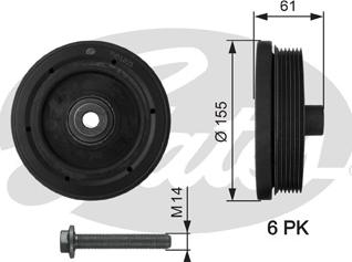 Gates TVD1021A - Puleggia cinghia, Albero a gomiti autozon.pro