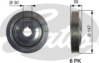 Gates TVD1101 - Puleggia cinghia, Albero a gomiti autozon.pro