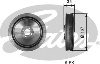 Gates TVD1135 - Puleggia cinghia, Albero a gomiti autozon.pro