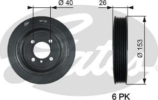 Gates TVD1129 - Puleggia cinghia, Albero a gomiti autozon.pro