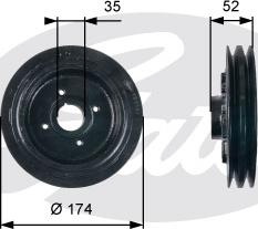 Gates TVD1124 - Puleggia cinghia, Albero a gomiti autozon.pro