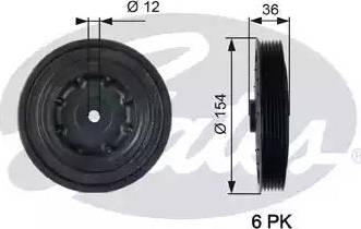 Gates TVD1128 - Puleggia cinghia, Albero a gomiti autozon.pro