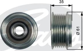 GATES-AU OAP7166 - Puleggia cinghia, Alternatore autozon.pro