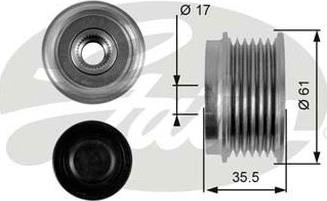 GATES-AU OAP7100 - Puleggia cinghia, Alternatore autozon.pro