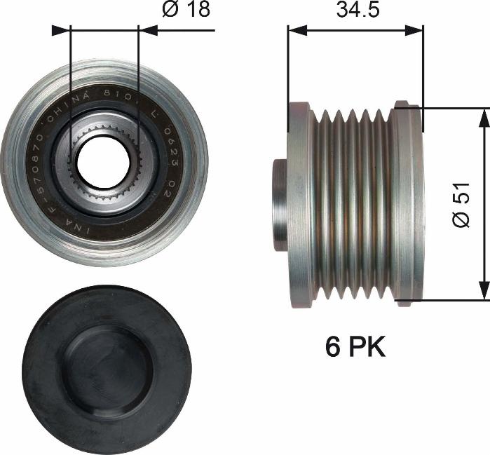 GATES-AU OAP7218 - Puleggia cinghia, Alternatore autozon.pro