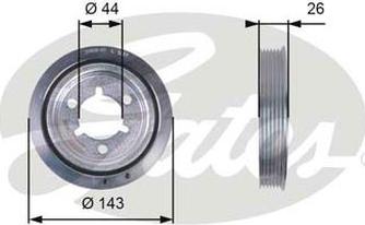 GATES-AU TVD1055 - Puleggia cinghia, Albero a gomiti autozon.pro