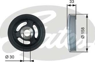 GATES-AU TVD1061 - Puleggia cinghia, Albero a gomiti autozon.pro