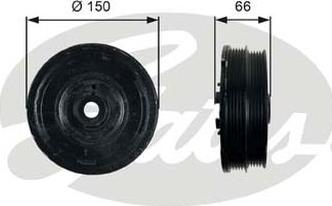 GATES-AU TVD1068 - Puleggia cinghia, Albero a gomiti autozon.pro