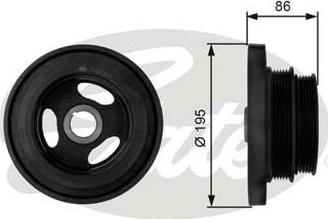 GATES-AU TVD1019 - Puleggia cinghia, Albero a gomiti autozon.pro