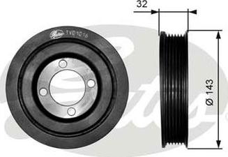 GATES-AU TVD1016 - Puleggia cinghia, Albero a gomiti autozon.pro