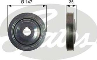 GATES-AU TVD1101 - Puleggia cinghia, Albero a gomiti autozon.pro