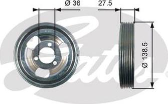 GATES-AU TVD1117 - Puleggia cinghia, Albero a gomiti autozon.pro