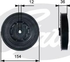 GATES-AU TVD1128 - Puleggia cinghia, Albero a gomiti autozon.pro