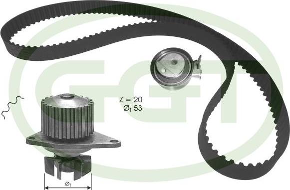 GGT KPA20134 - Pompa acqua + Kit cinghie dentate autozon.pro