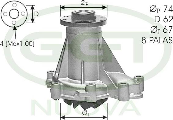 GGT PA12147 - Pompa acqua autozon.pro