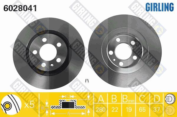 Girling 6410785 - Kit freno, Freno a disco autozon.pro