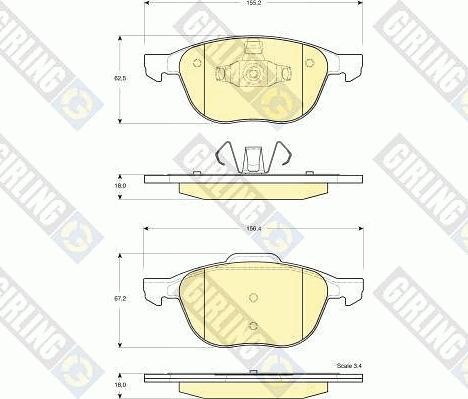 Girling 6411852 - Kit freno, Freno a disco autozon.pro