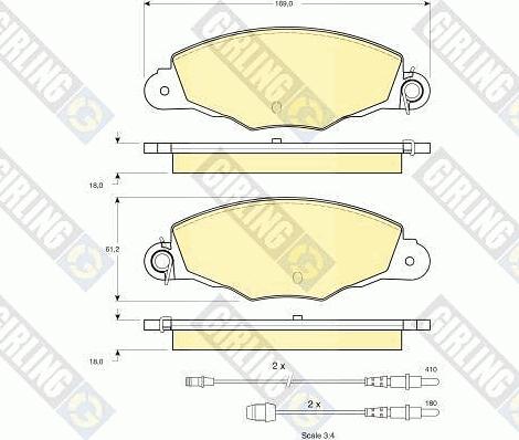 Girling 6411374 - Kit freno, Freno a disco autozon.pro