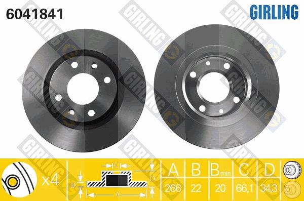 Girling 6411943 - Kit freno, Freno a disco autozon.pro