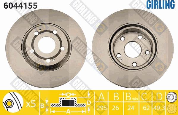 Girling 6044155 - Discofreno autozon.pro